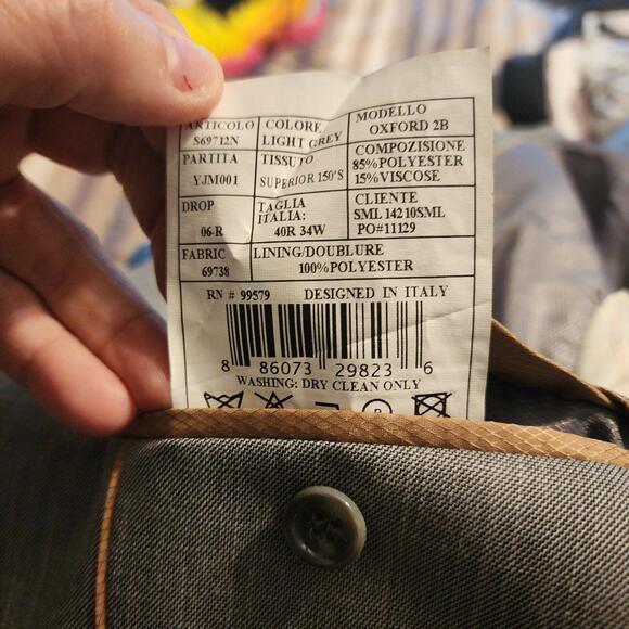 gray Caravelli Blazer Sport Coat Mens 40R Gray Double Vented Viscose Blend WWW18 - Picture 8 of 16